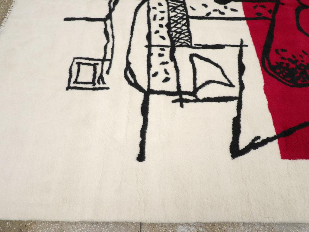 Noué à la main Tapis de chambre contemporain de style Le Corbusier en vente