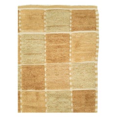 Contemporary Turkish Square Room Size Carpet Inspired by Swedish Rugs