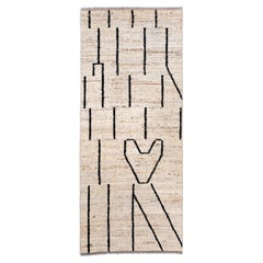 Contemporary Turkish Tulu Rug with Modern Linear
Heart Motif