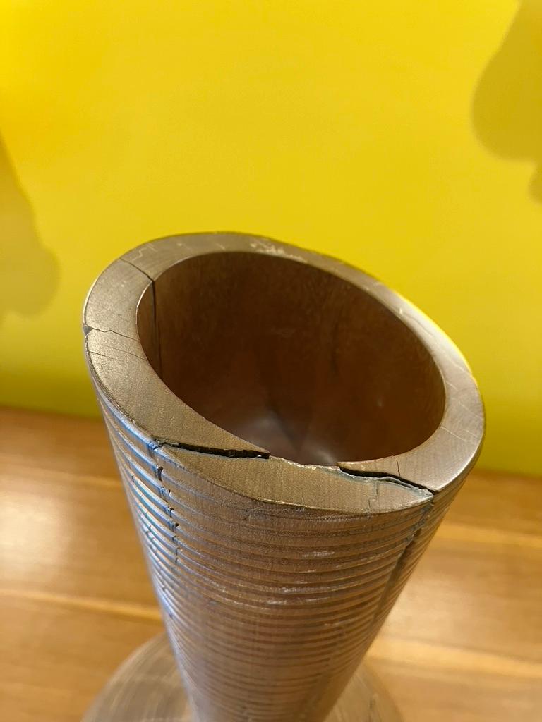Contemporary Turned Wood Vase by Etel Carmona For Sale 1