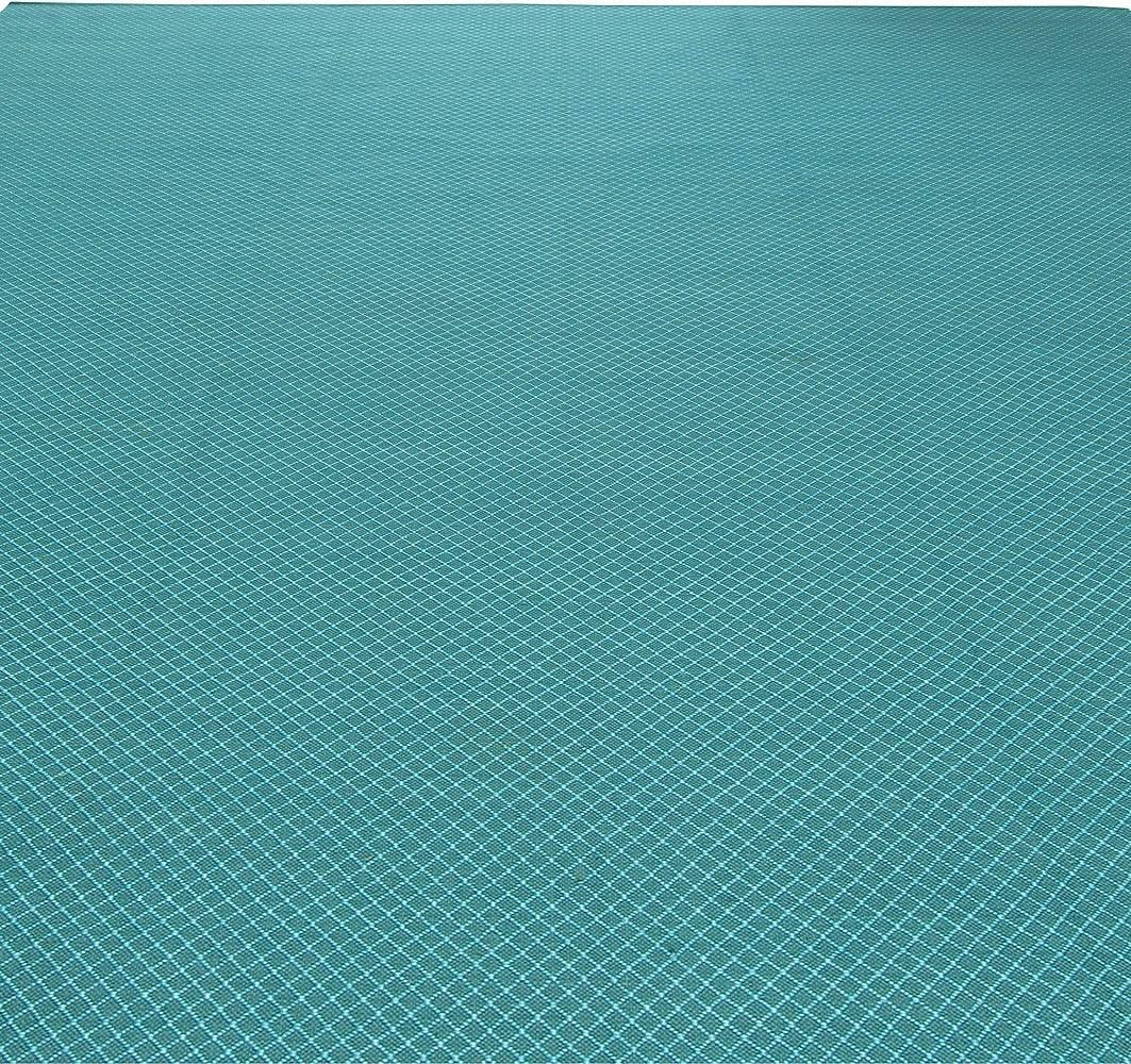 Modern Contemporary Turquoise Geometric Flat-Weave Viscose Rug by Doris Leslie Blau For Sale