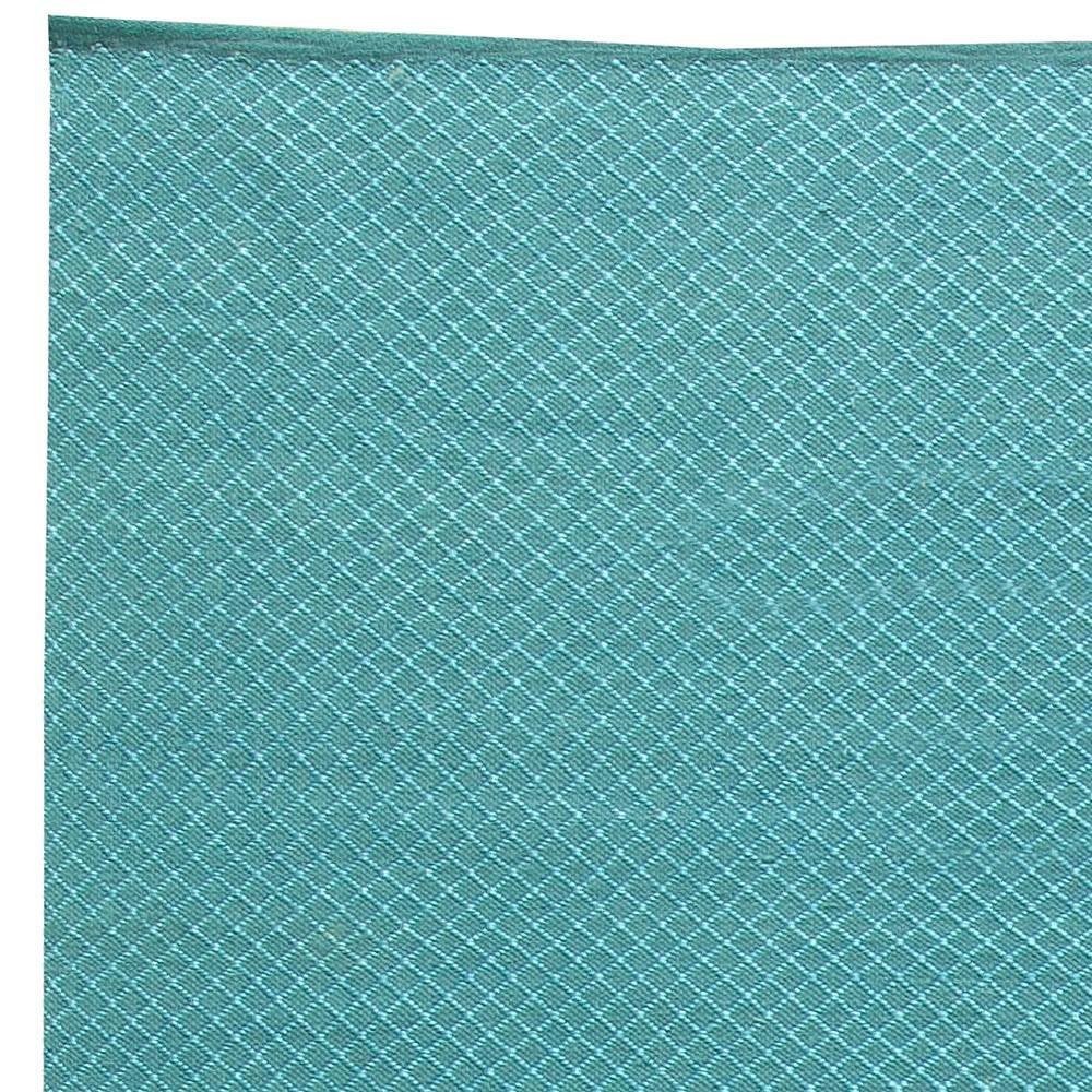 Hand-Woven Contemporary Turquoise Geometric Flat-Weave Viscose Rug by Doris Leslie Blau For Sale