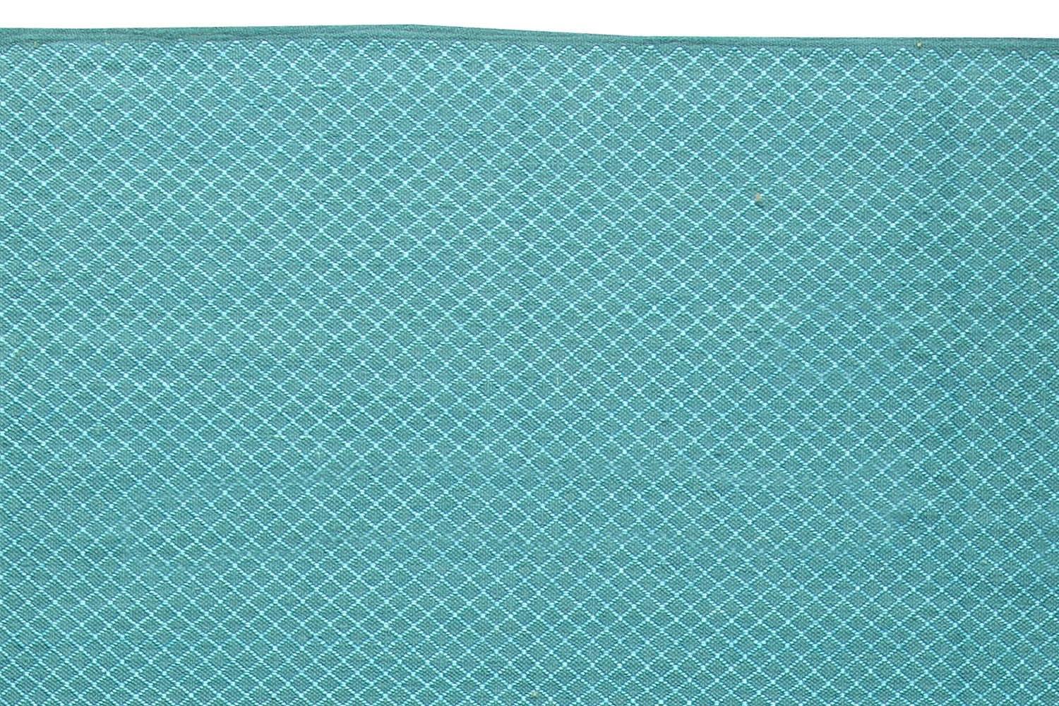 Contemporary Turquoise Geometric Flat-Weave Viscose Rug by Doris Leslie Blau In New Condition For Sale In New York, NY