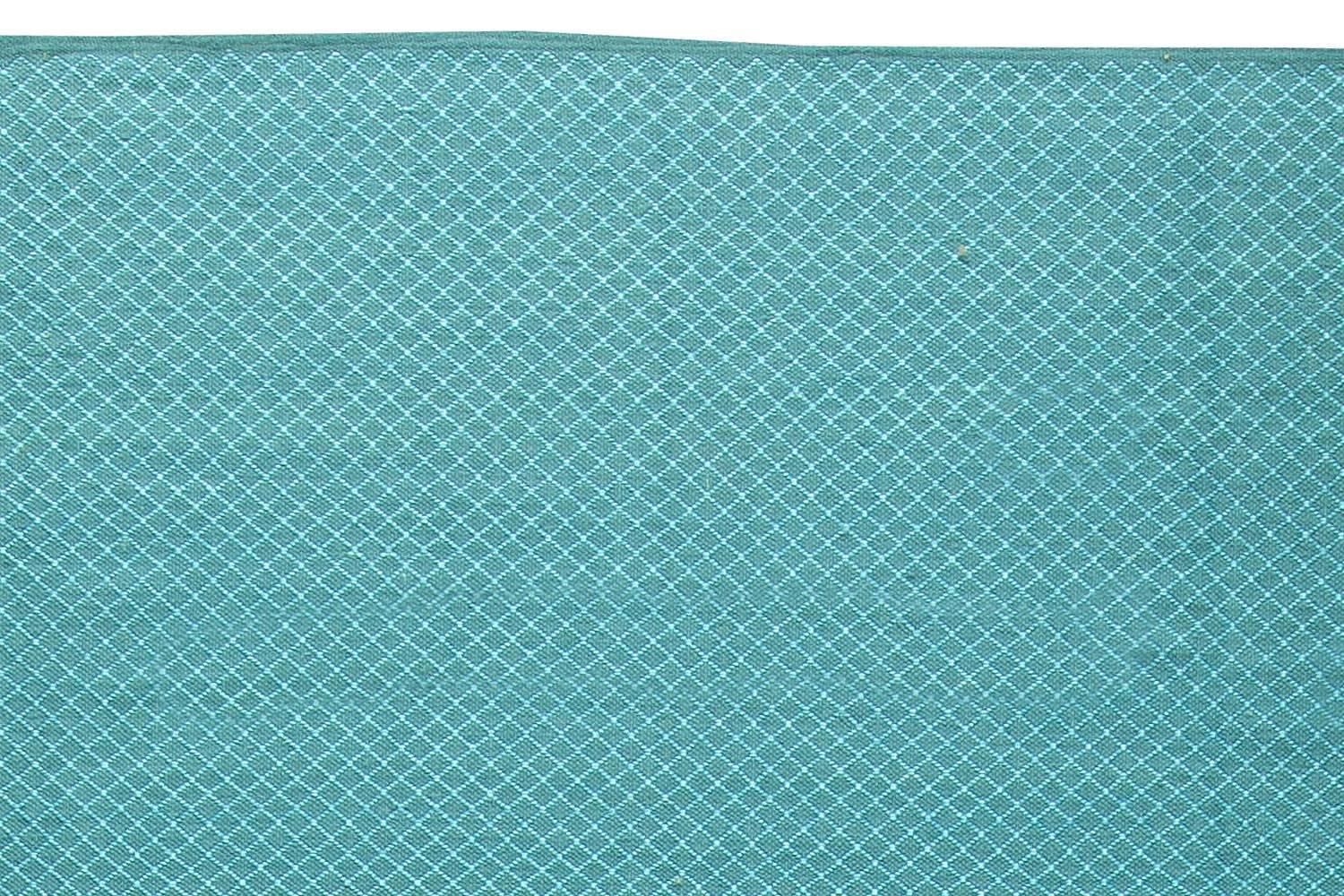 Contemporary Turquoise Geometric Flat-Weave Viscose Rug by Doris Leslie Blau en Nuevo estado para la venta en New York, NY