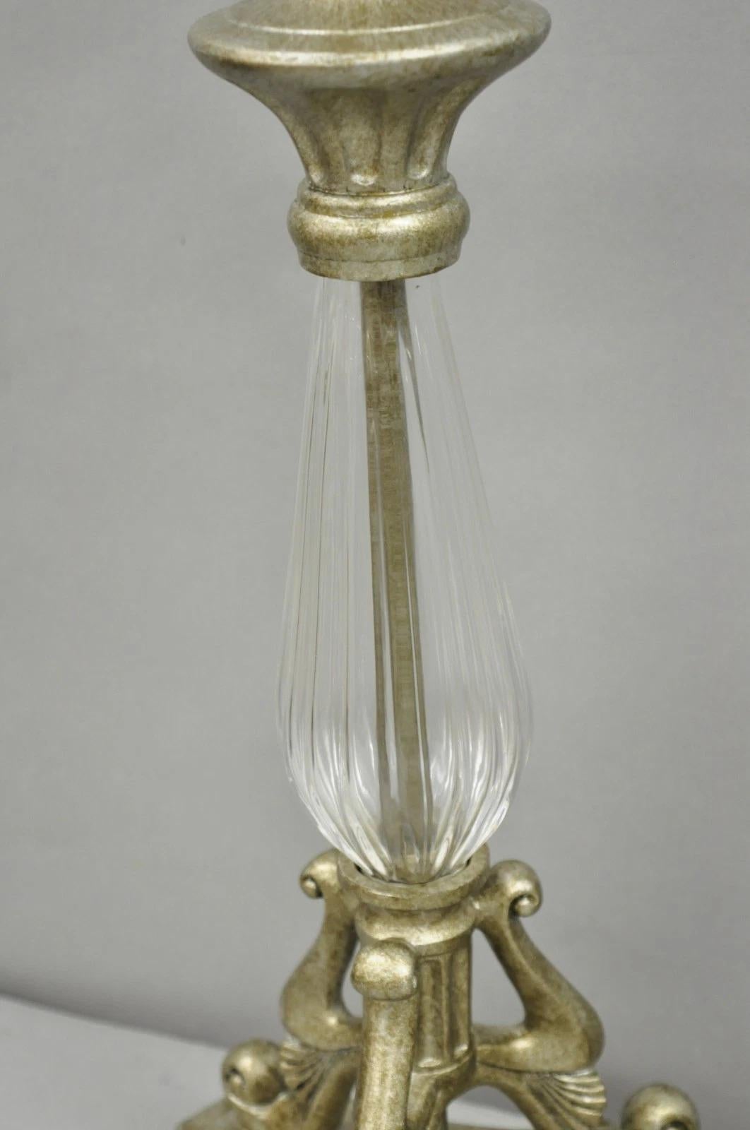 Paire de lampes de table contemporaines en verre et résine de style toscan et méditerranéen en vente 2