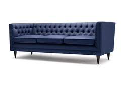 Contemporary Tux Lux Sofa aus britischer Wolle mit Beinen aus Messing oder Walnuss