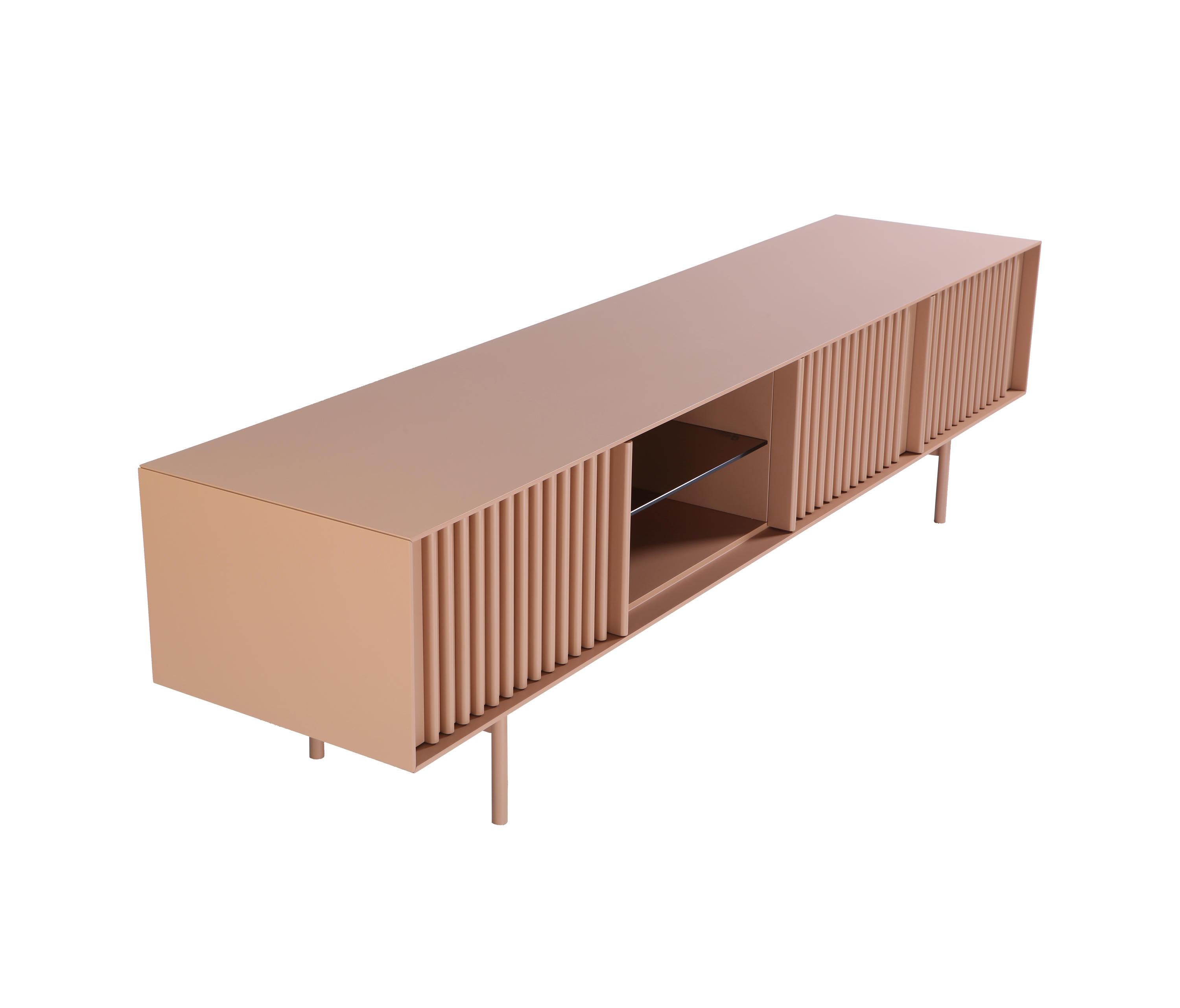 Modern Contemporary TV Unit with Metallic Base For Sale