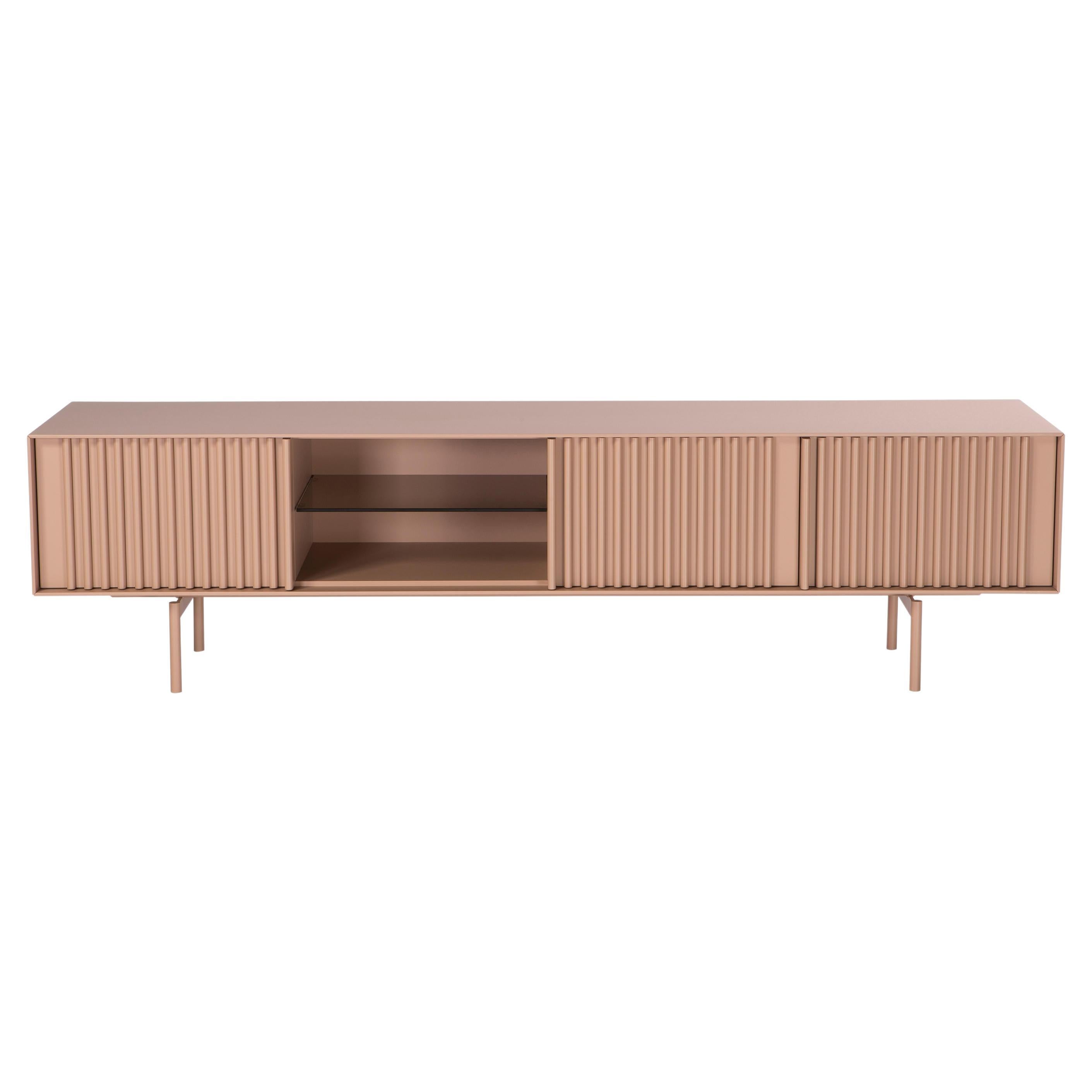 Contemporary TV Unit with Metallic Base