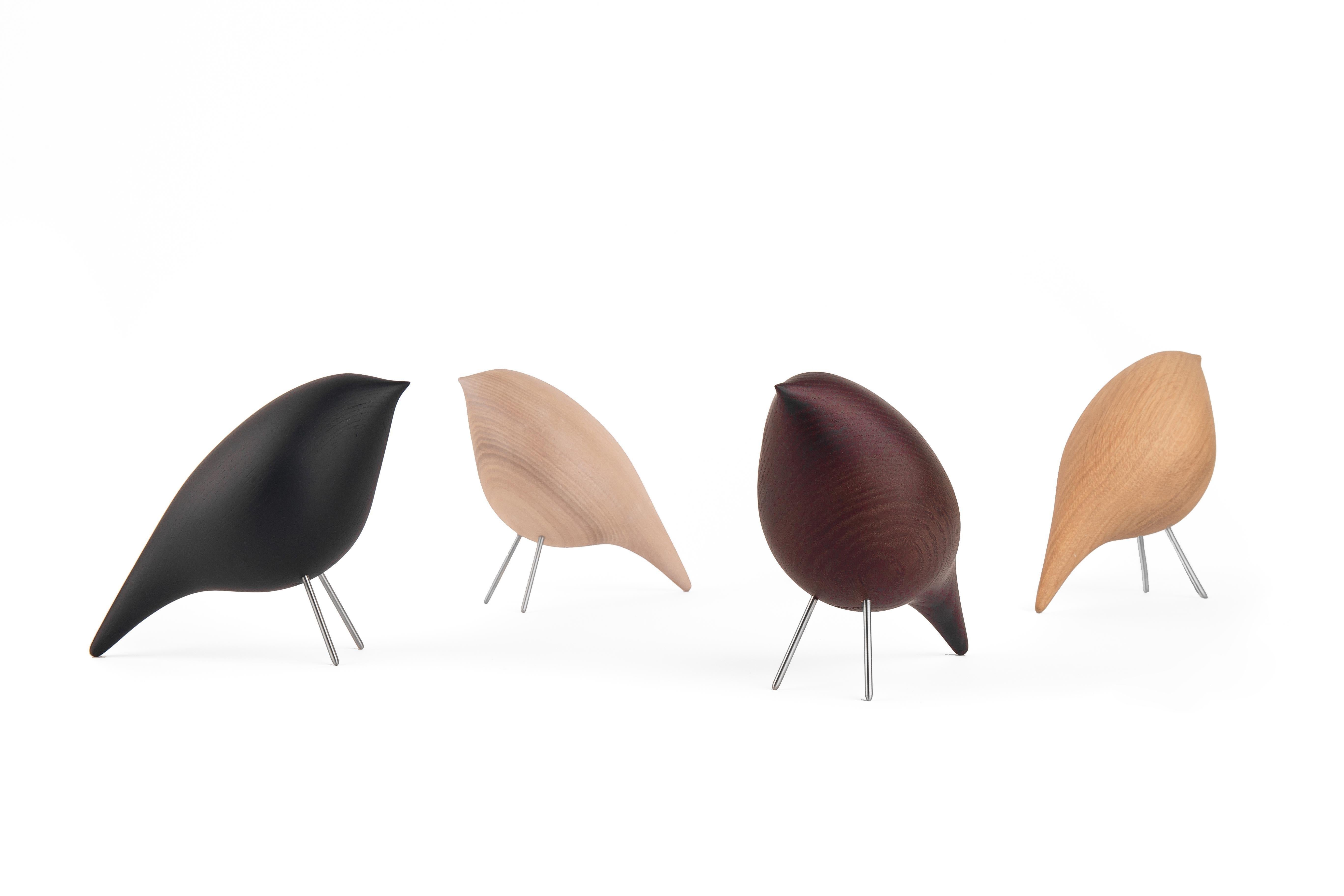 Pájaro decorativo contemporáneo 'Piolín CS3' de Noom, Madera de fresno negro, En stock en venta 6