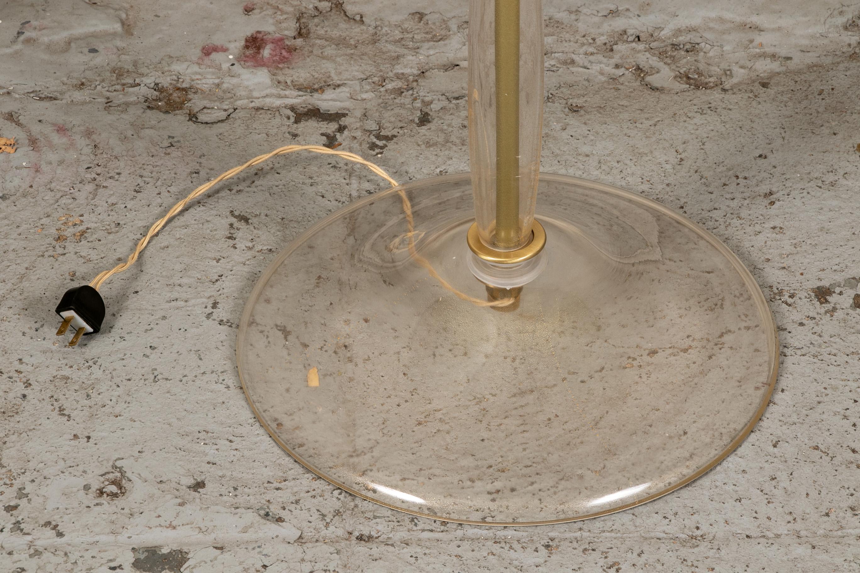 Contemporary Twin Light Gilt Murano Glass Floor Lamp In Good Condition In Bridgeport, CT