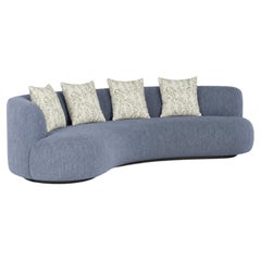 Contemporary Twins Blue DEDAR Velvet OUTDOORS Sofa, Handmade by Greenapple