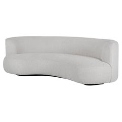 Divano Contemporary Twins Curved, tessuto beige, realizzato a mano in Portogallo da Greenapple
