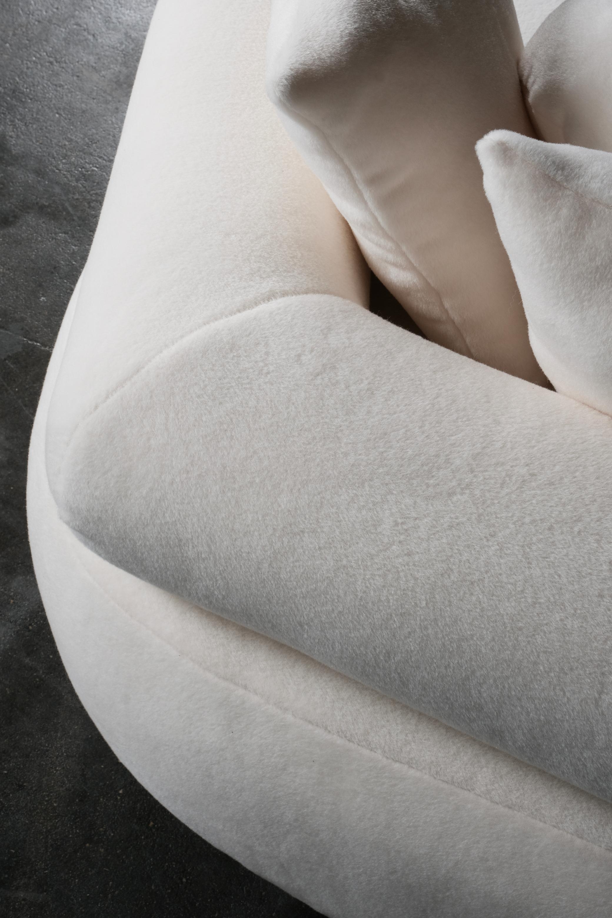Contemporary, Twins Day Bed, Sofa, Italian Alpaca, Handmade by Greenapple For Sale 9