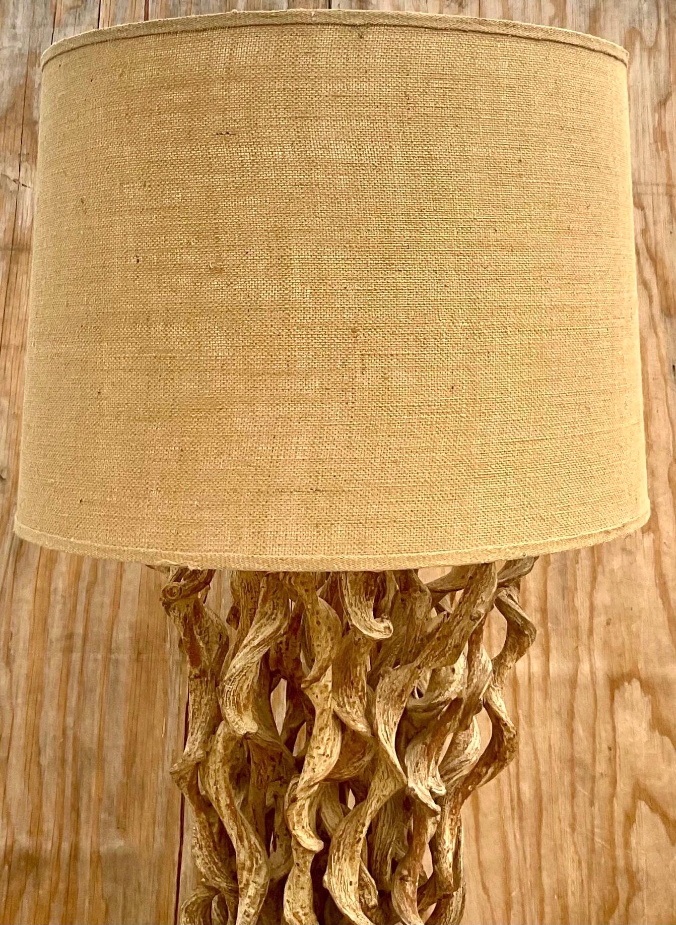 Organic Modern Contemporary Twisted Driftwood Floor Lamp