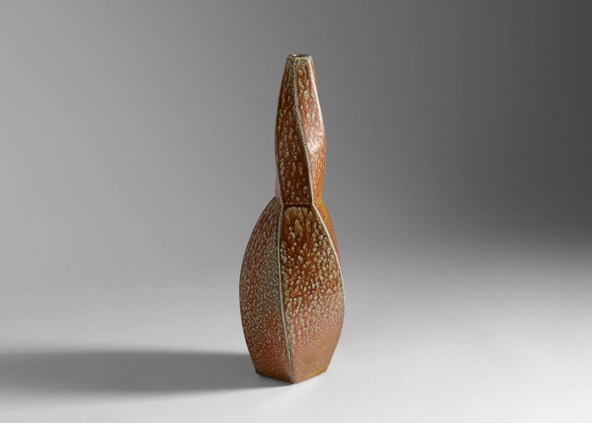 Contemporary Twisting Glazed Ceramic Vase by Aage Birck, Denmark, 2007 In Good Condition For Sale In New York, NY
