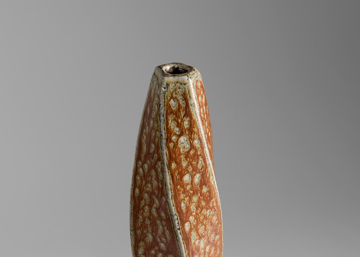 Contemporary Twisting Glazed Ceramic Vase by Aage Birck, Denmark, 2007 For Sale 1