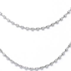 Contemporary Two Row Diamond Chain Necklace
