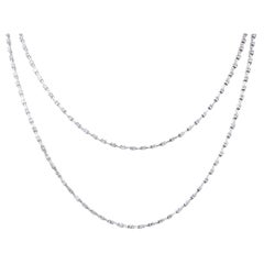 Contemporary Two Row Diamond Chain Necklace