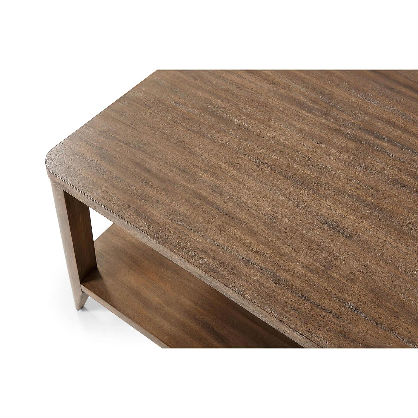 Metal Contemporary Two-Tier Coffee Table