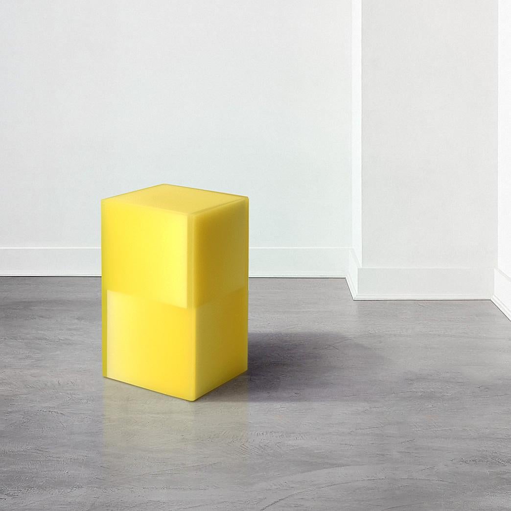 Contemporary Two Way Shift Epoxy Resin Side Table / Stool Turquoise by Facture For Sale 2