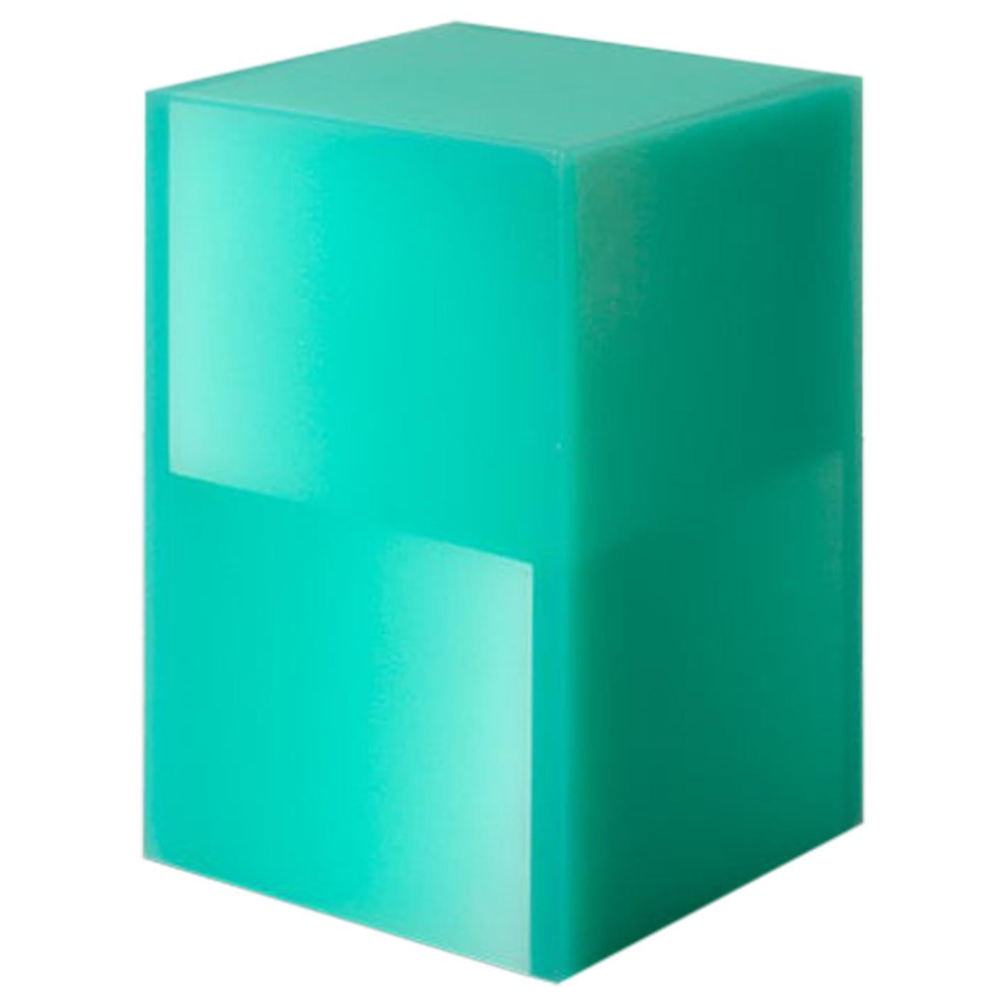 Contemporary Two Way Shift Beistelltisch / Hocker aus Epoxidharz Türkis von Facture