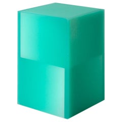 Contemporary Two Way Shift Beistelltisch / Hocker aus Epoxidharz Türkis von Facture
