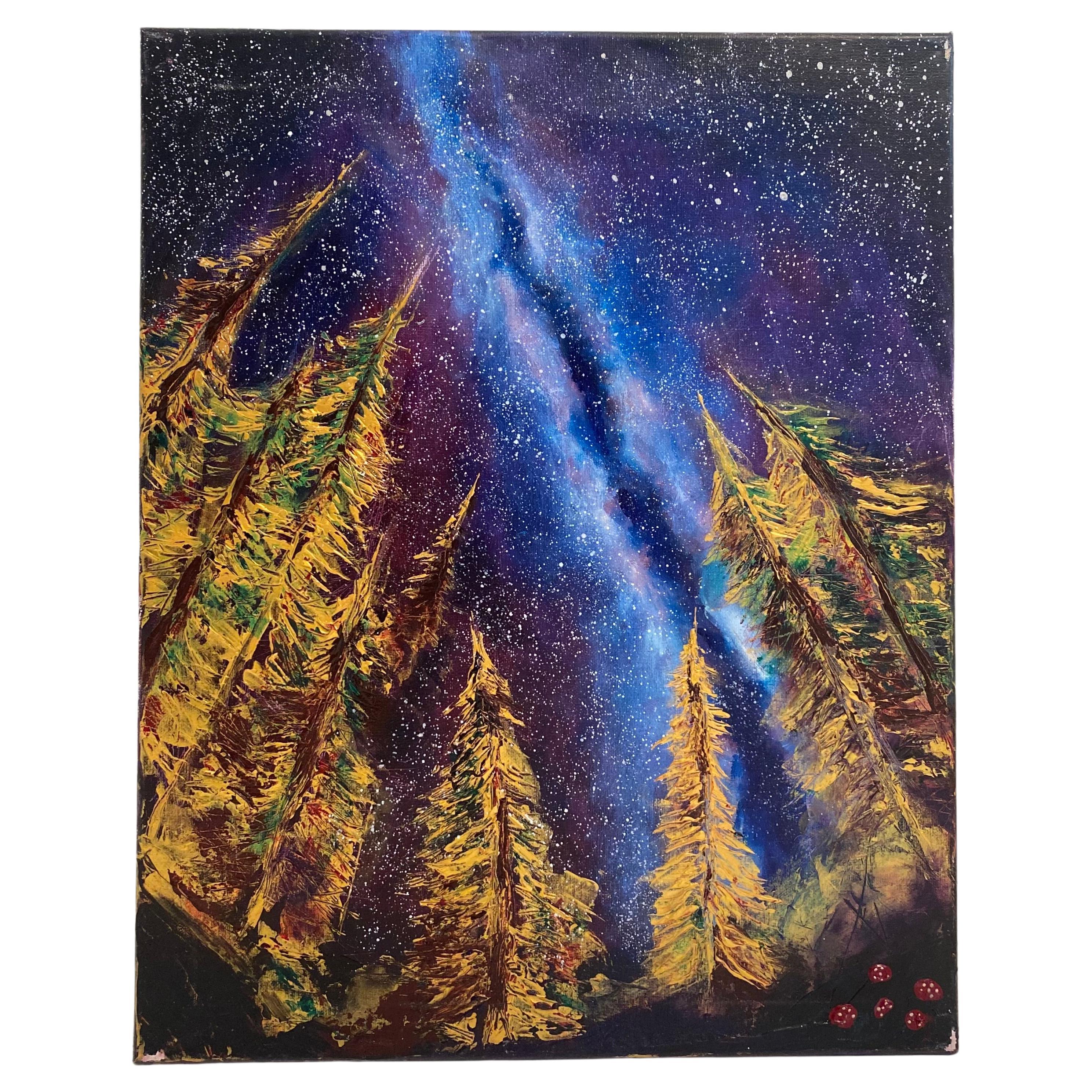 Contemporary Tyler Murphy Abstract Northern Lights Painting on Canvas For Sale