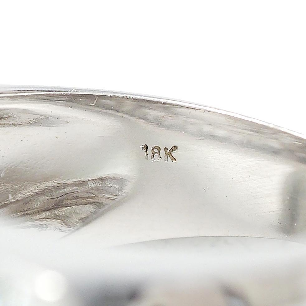 Anillo Halo Contemporáneo Tipo A Jadeíta Jade Diamante Oro Blanco 18 Kilates GIA en venta 6