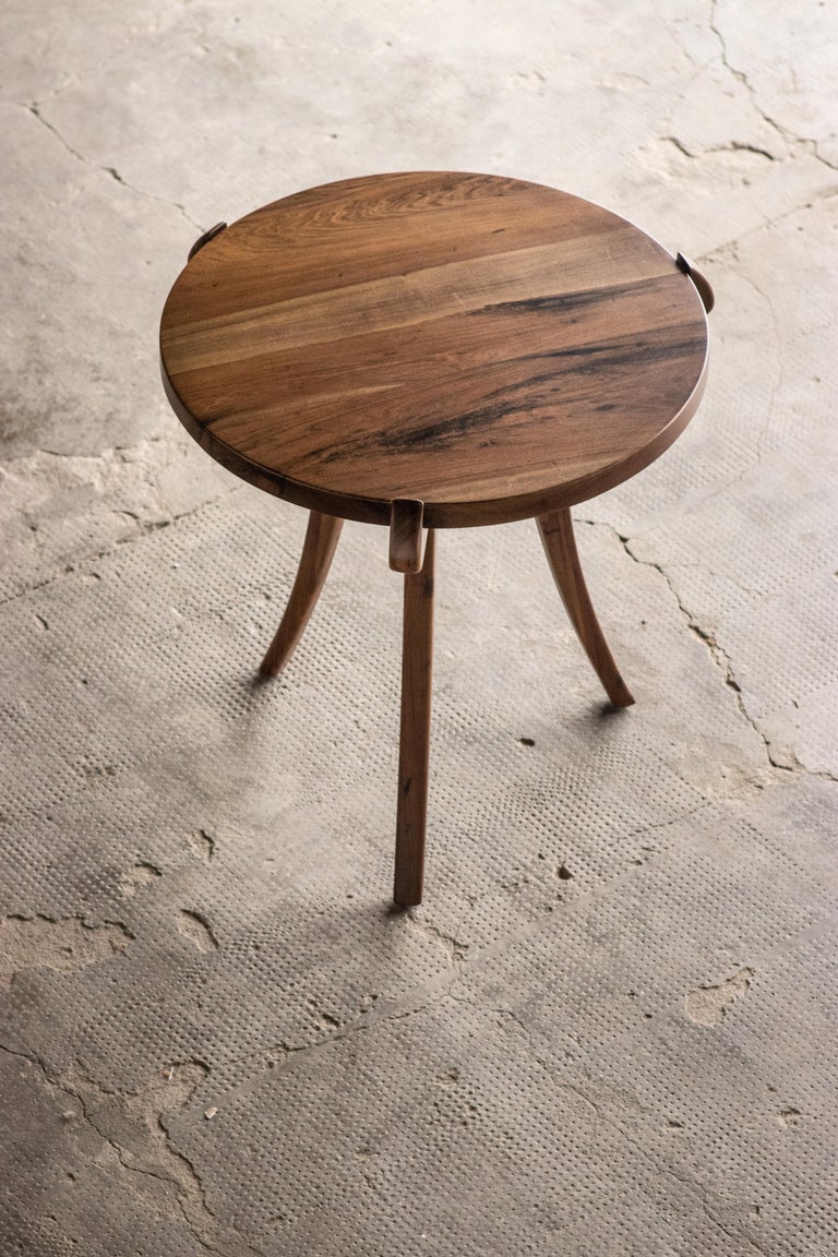 Modern Contemporary Uccello Wood Sabre-Leg Side Table from Costantini For Sale