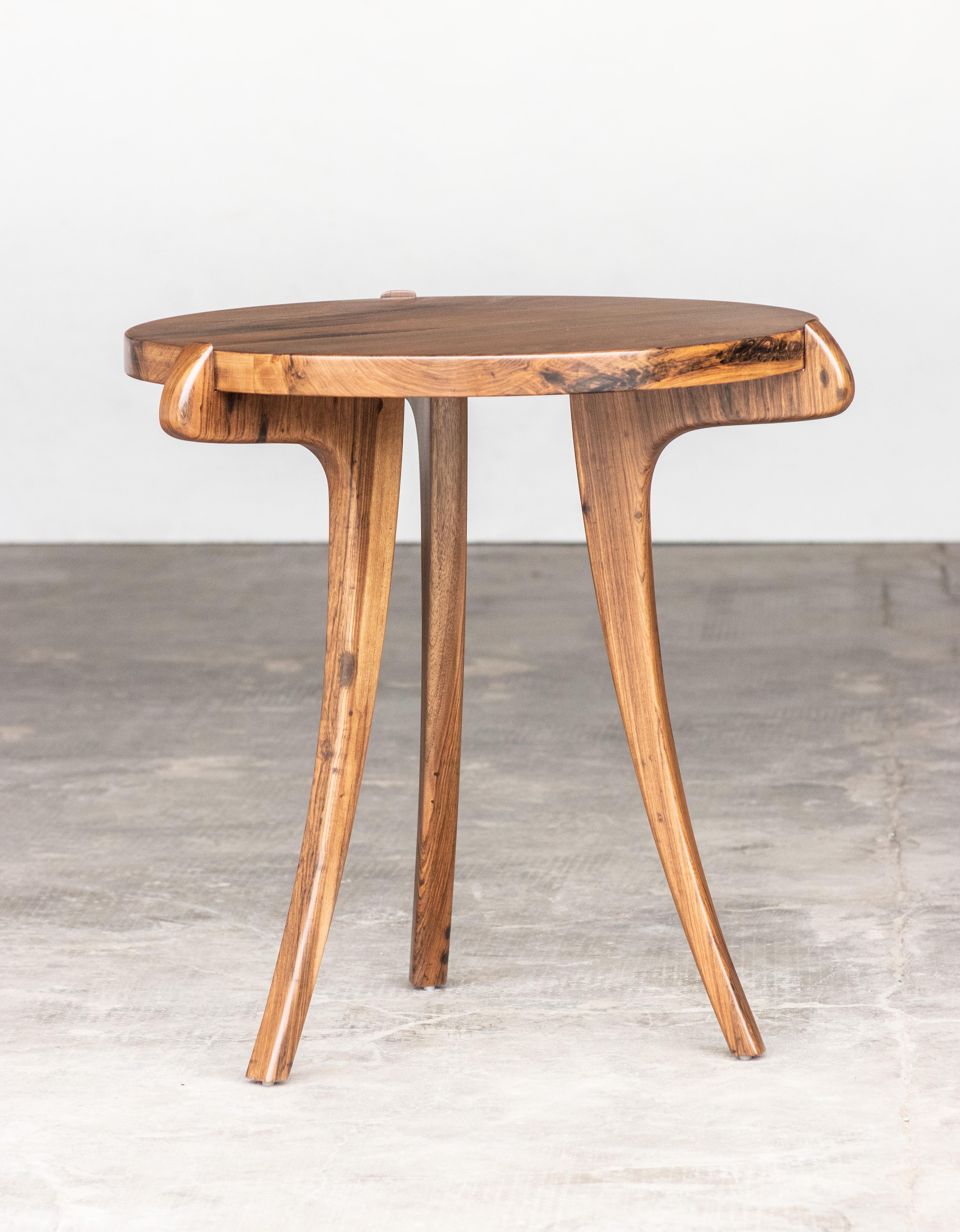 Modern Contemporary Uccello Wood Sabre-Leg Side Table from Costantini For Sale