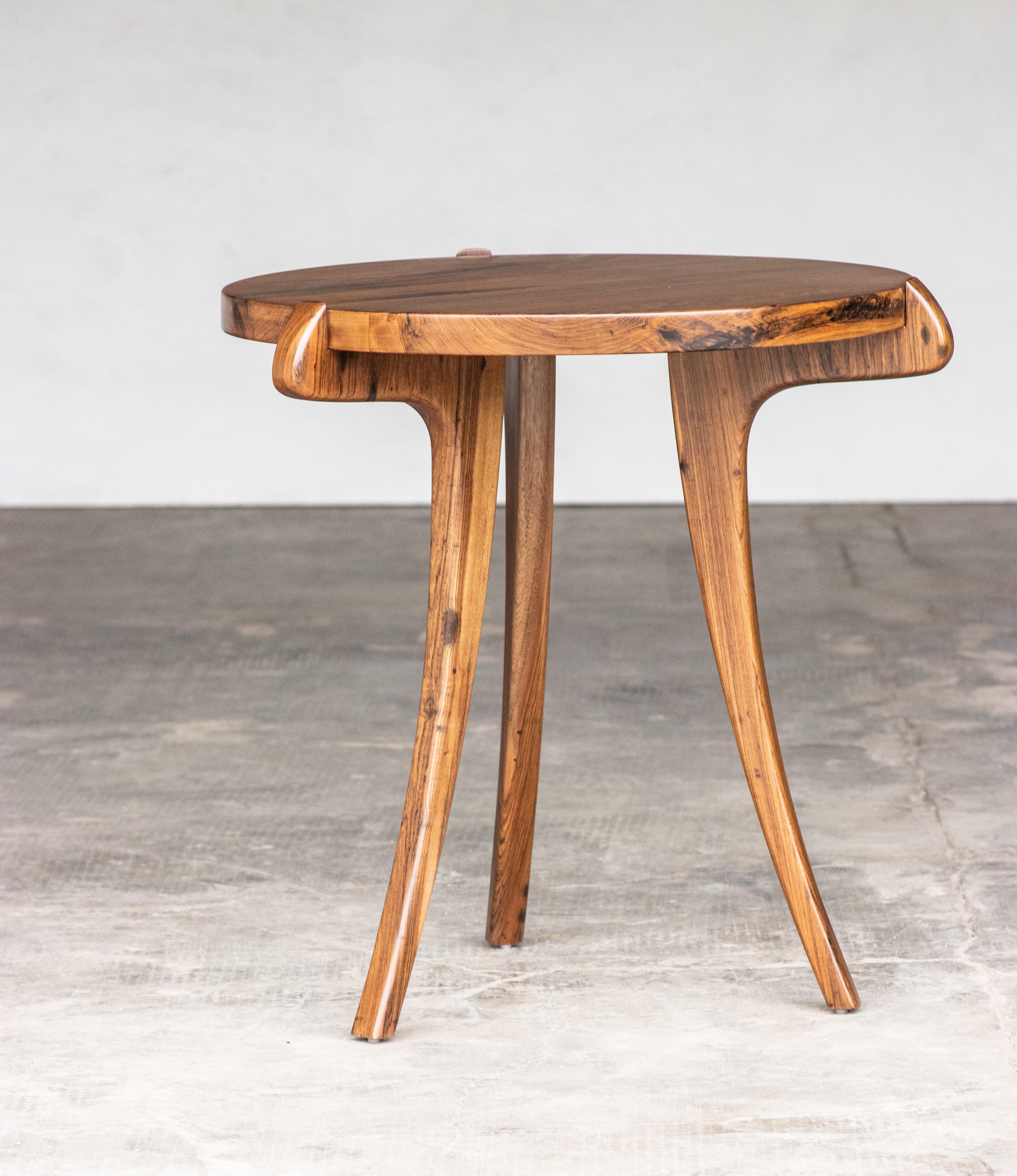 Modern Contemporary Uccello Wood Sabre-Leg Side Table from Costantini For Sale