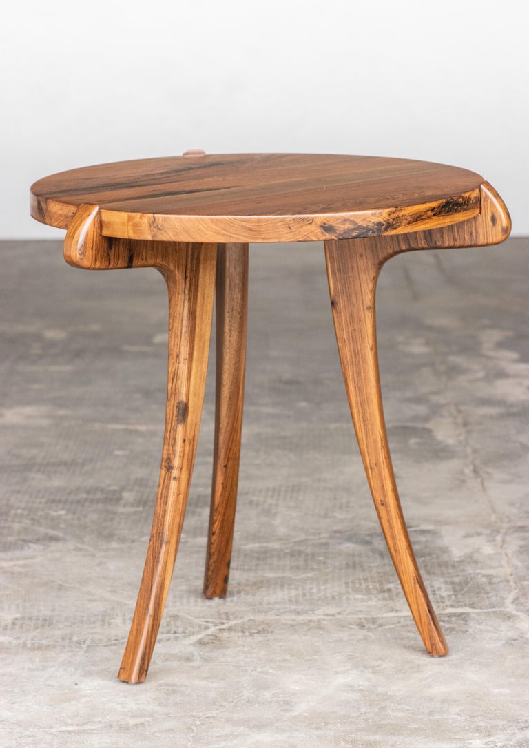Contemporary Uccello Wood Sabre-Leg Side Table from Costantini In New Condition For Sale In New York, NY