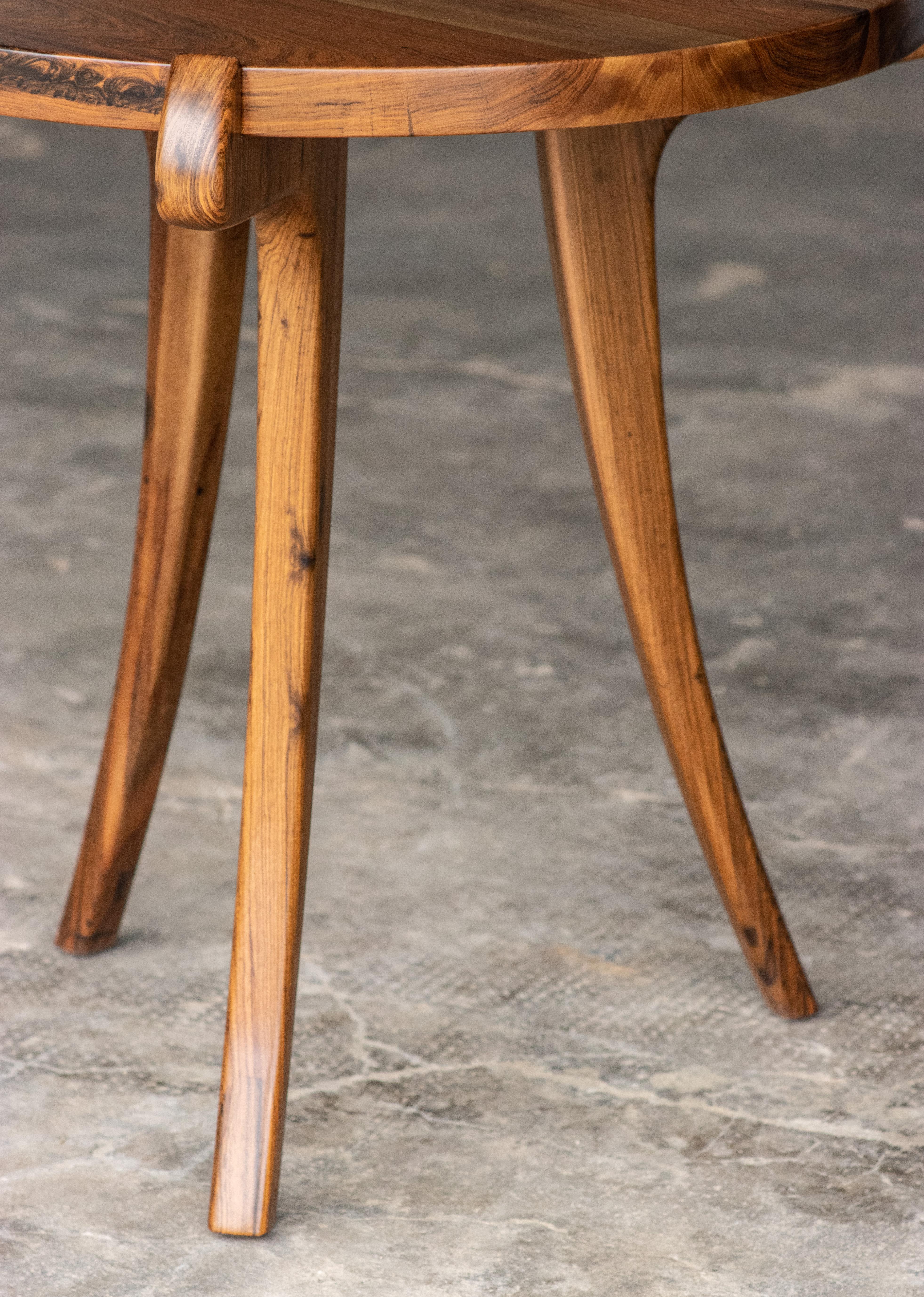 Contemporary Uccello Wood Sabre-Leg Side Table from Costantini In New Condition For Sale In New York, NY