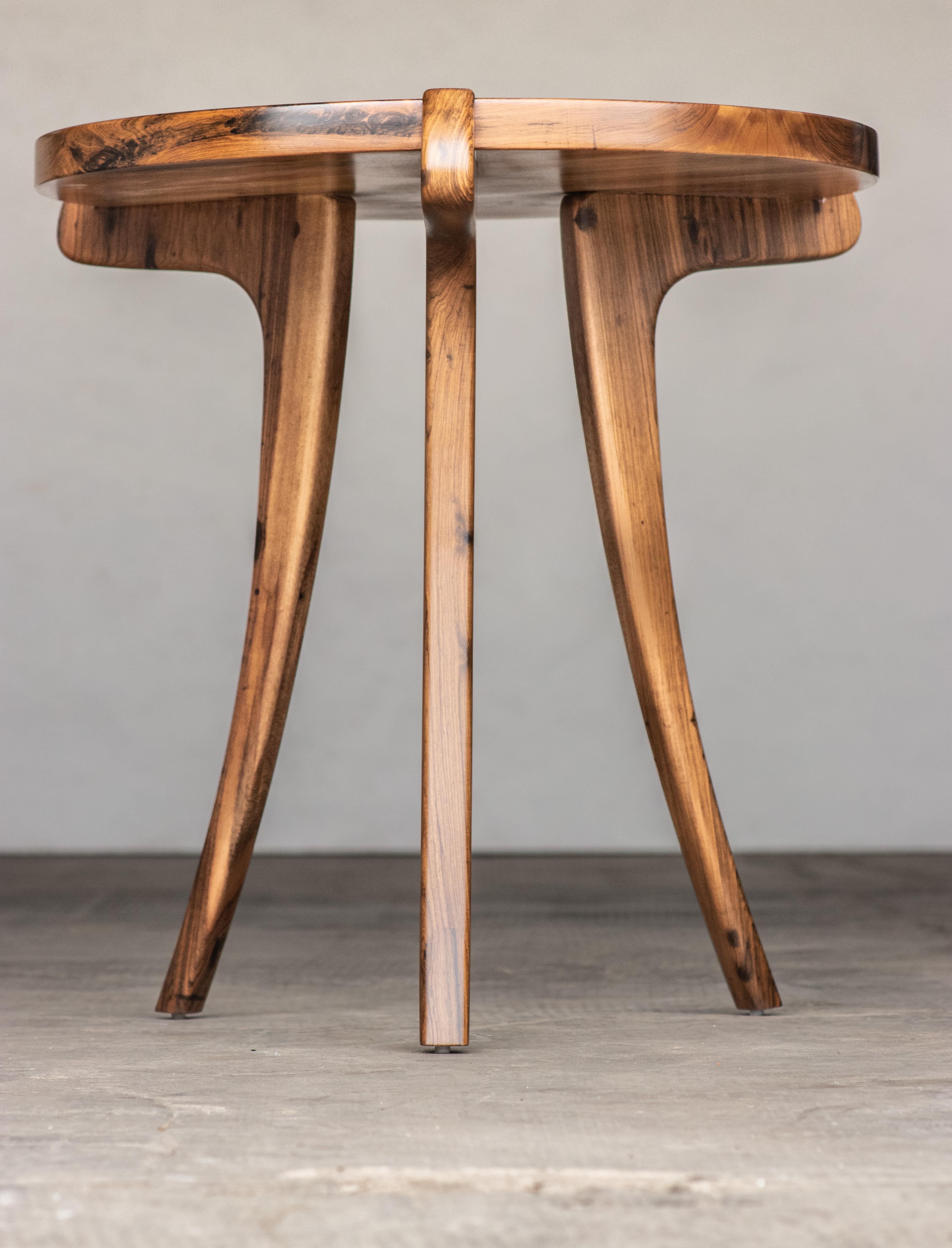 Contemporary Uccello Wood Sabre-Leg Side Table from Costantini In New Condition For Sale In New York, NY