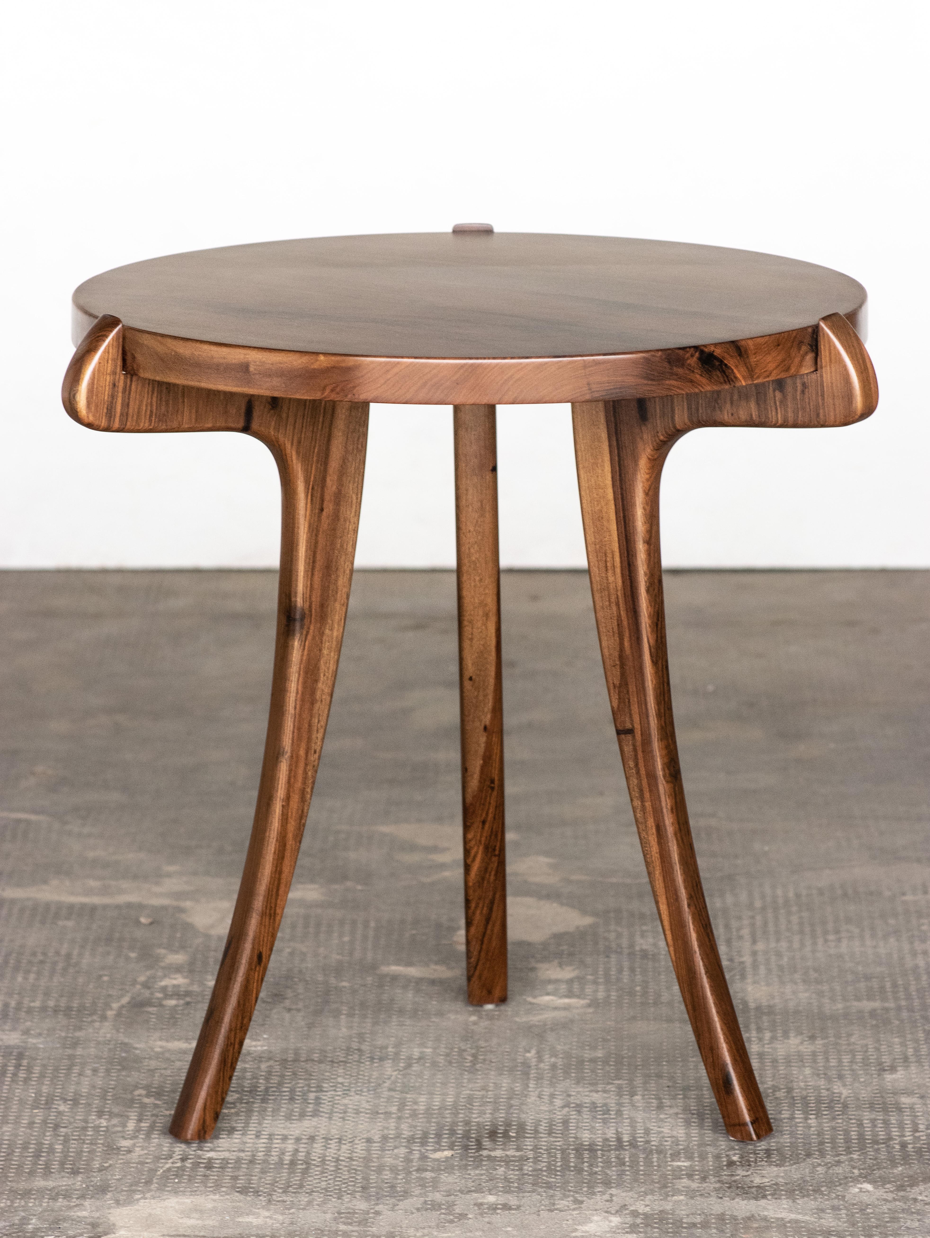 Contemporary Uccello Wood Sabre-Leg Side Table from Costantini For Sale 2