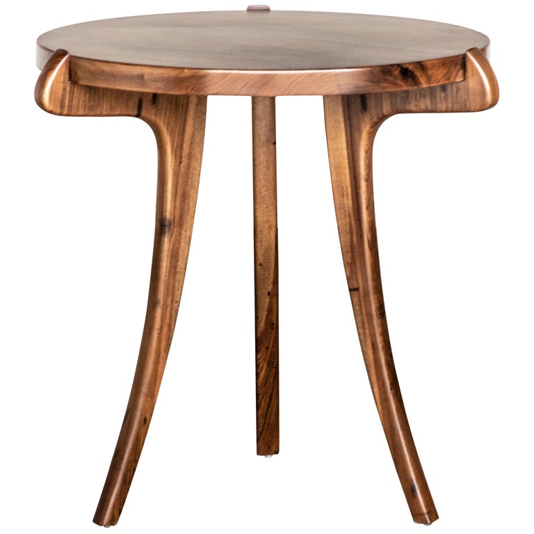 Contemporary Uccello Wood Sabre-Leg Side Table from Costantini For Sale