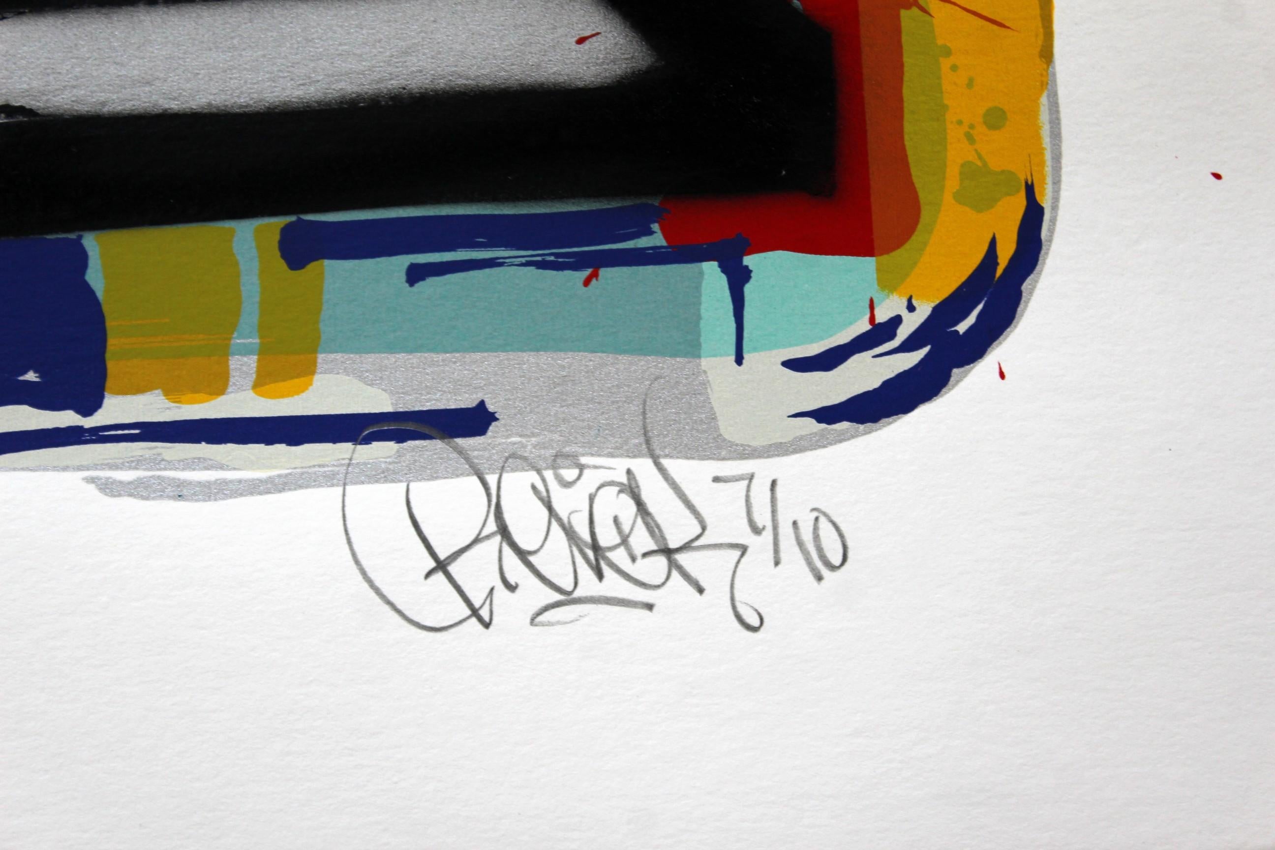 Paper Contemporary Unframed Abstract Jason Williams Aka Revok Screenprint 7/10, 2013