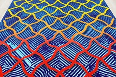 Contemporary Unframed Abstract Revok Signed Untitled III Blue 2014 Screenprint