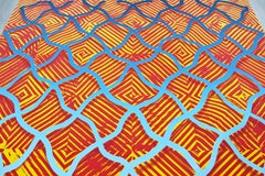 Contemporary Unframed Abstract Revok Signed Untitled III Orange 2014 Screenprint