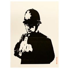 Contemporary Unframed Banksy Rude Silkscreen Stamped 632/500 Graffiti Art