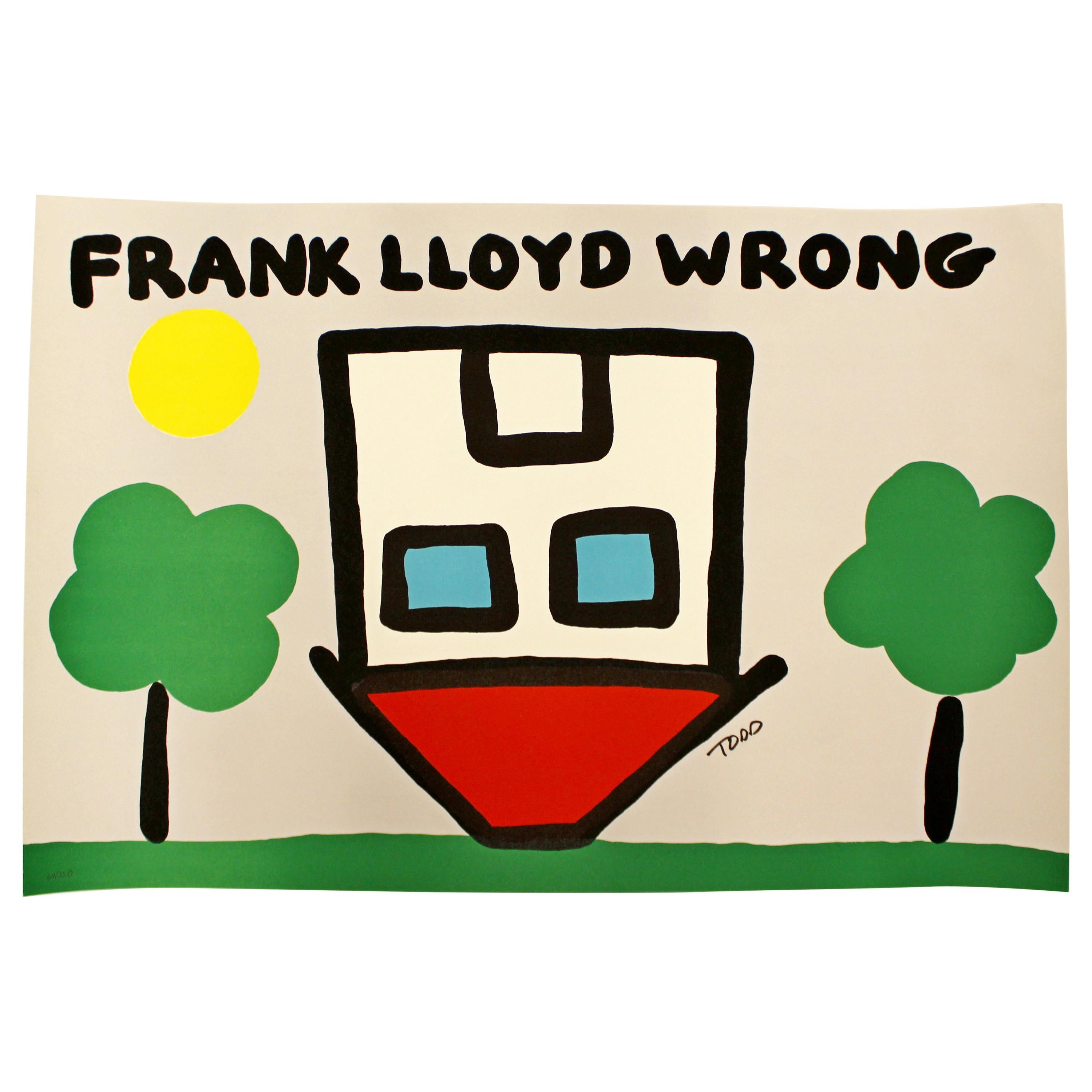 Contemporary Unframed Frank Lloyd Wrong Signed Todd Goldman Silkscreen 69/350