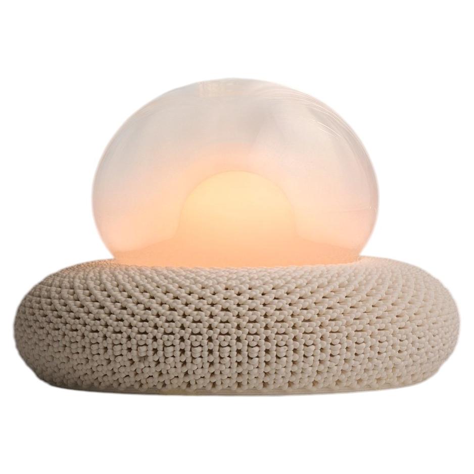 Moderne UNI-Einzel-Porzellanlampe – Bone Ash – mundgeblasenes Glas von MIOS