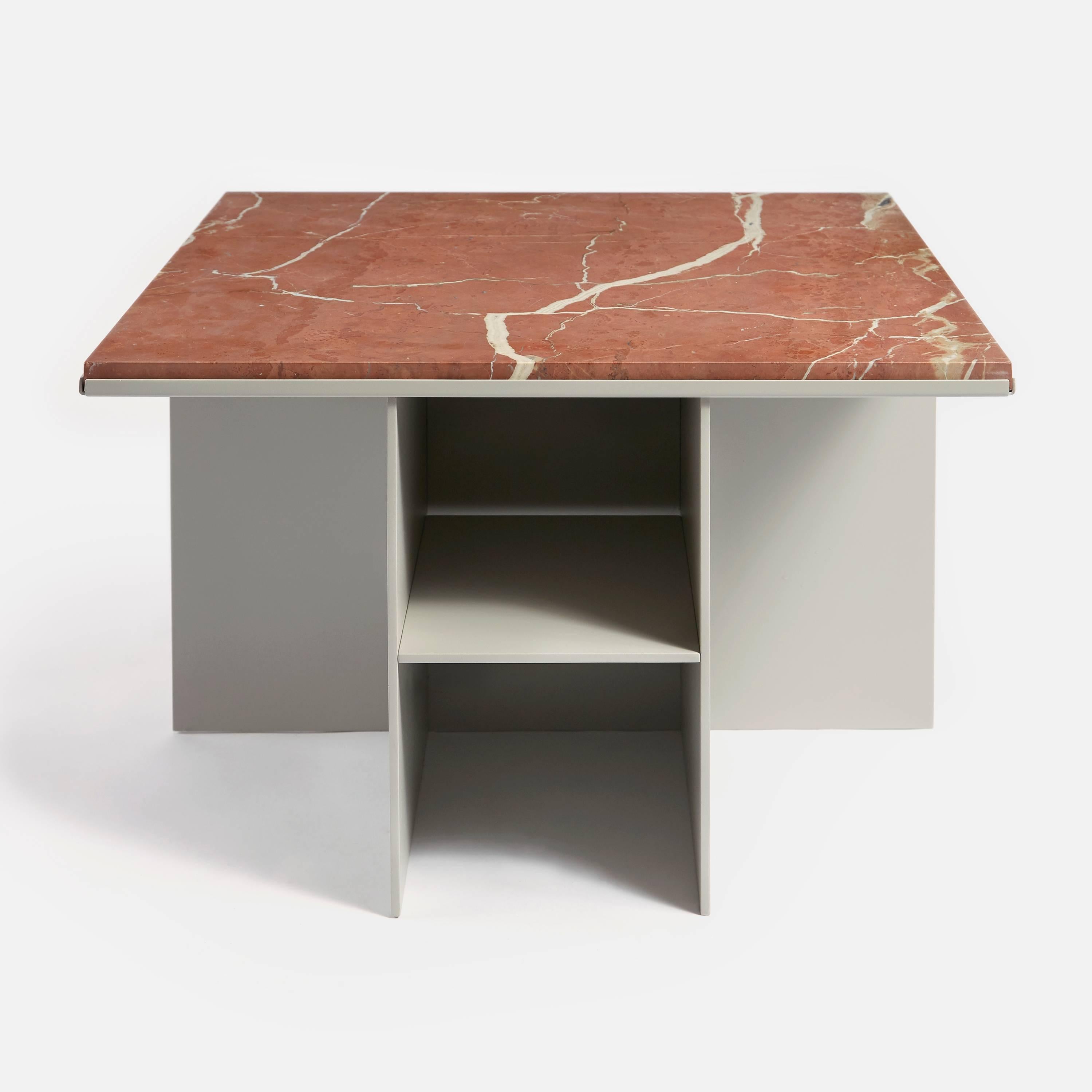 red marble coffee table
