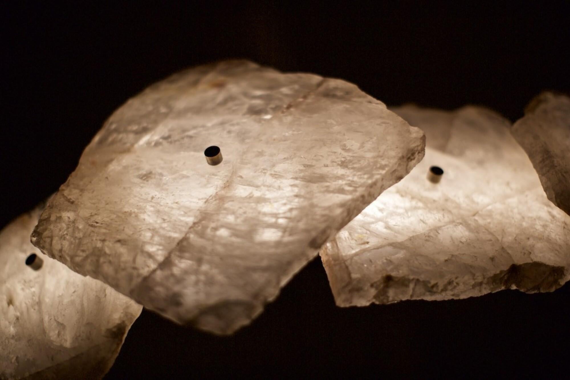 Contemporary Unique Form Triple Clear Quartz Sconce by Christopher Boots For Sale 3