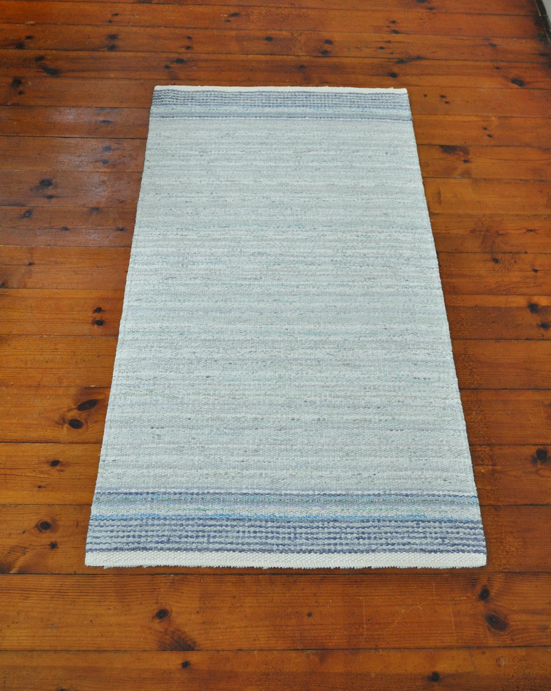 Cotton Contemporary Unique Handwoven Danish Rug in Recycled Materials For Sale
