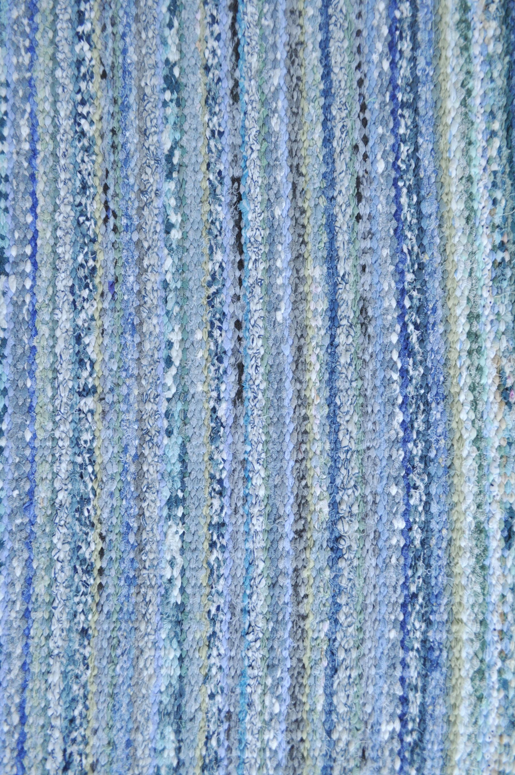 Contemporary Unique Handwoven Danish Rug in Recycled Materials For Sale 1