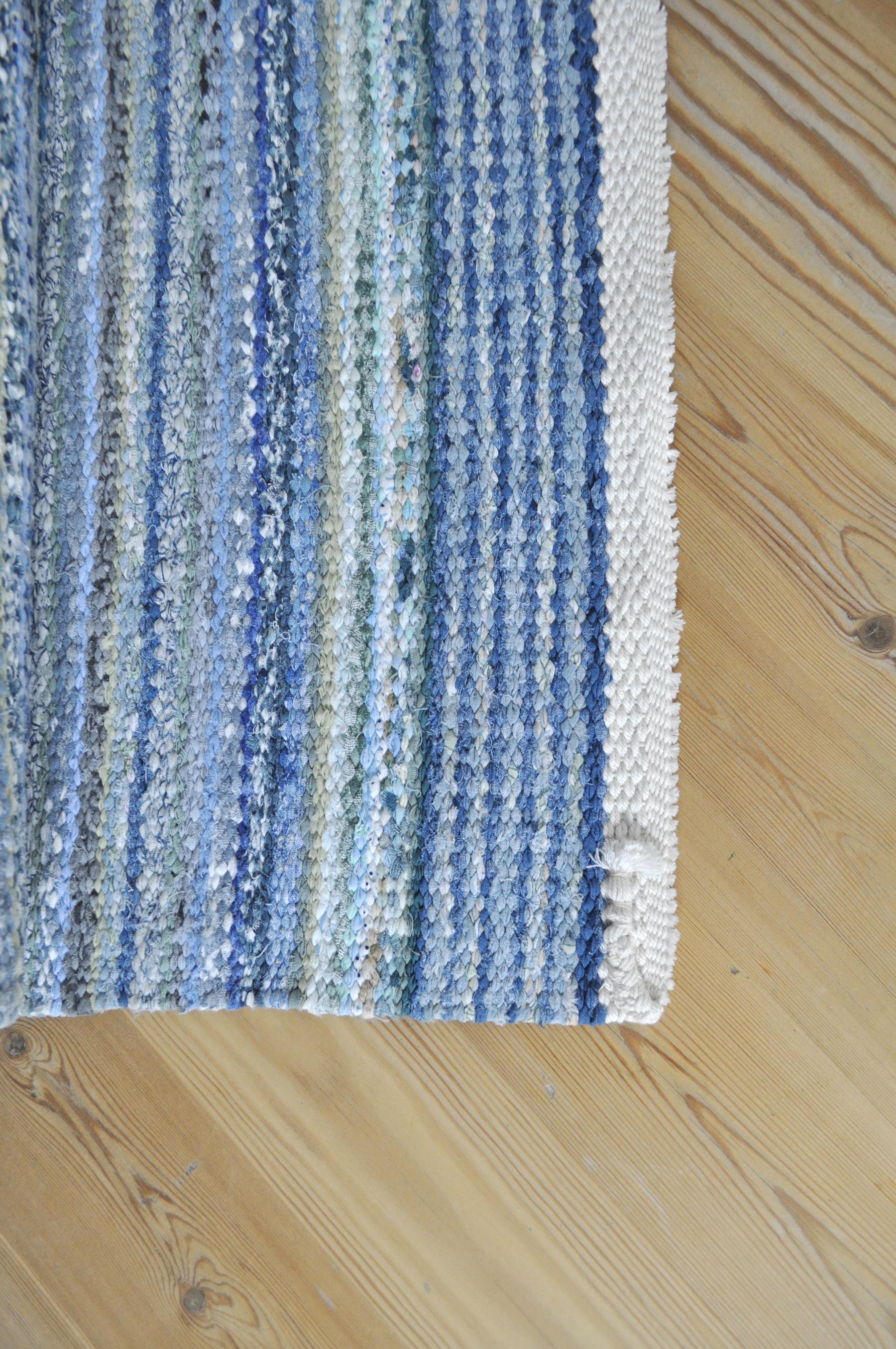 Contemporary Unique Handwoven Danish Rug in Recycled Materials For Sale 2