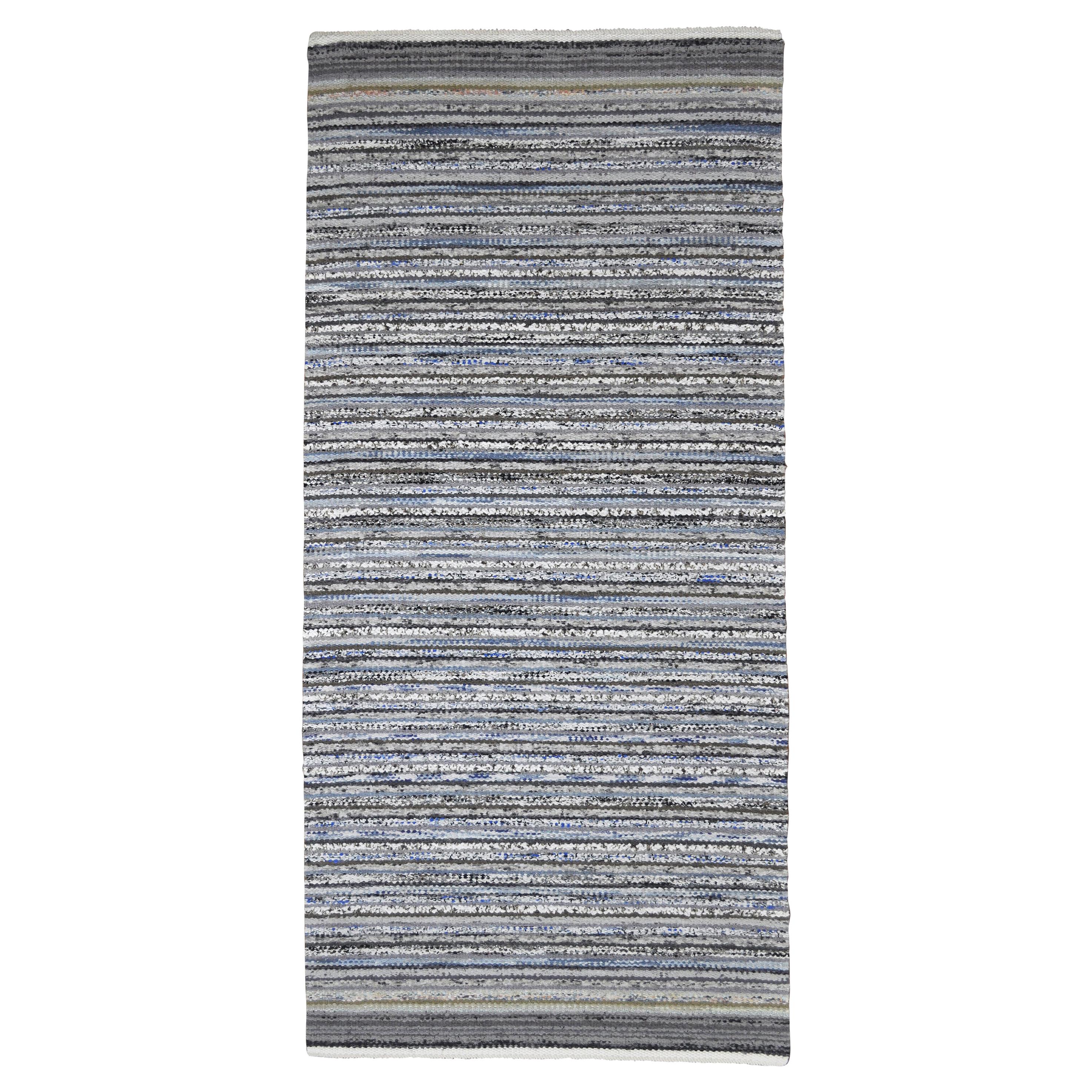 Contemporary Unique Handwoven Danish Rug in Recycled Materials For Sale