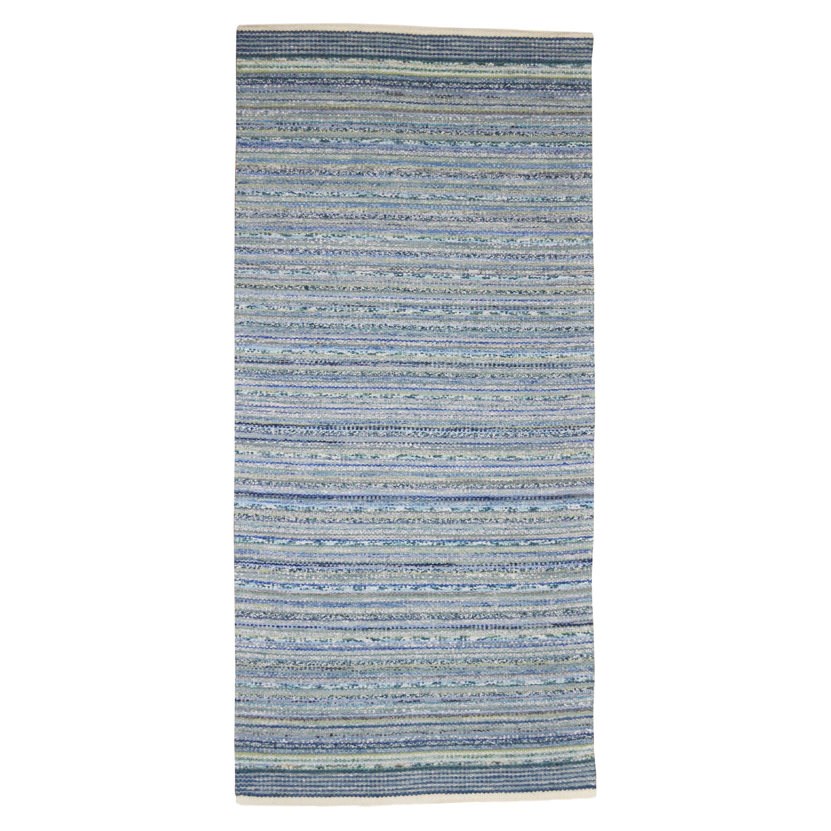 Contemporary Unique Handwoven Danish Rug in Recycled Materials For Sale