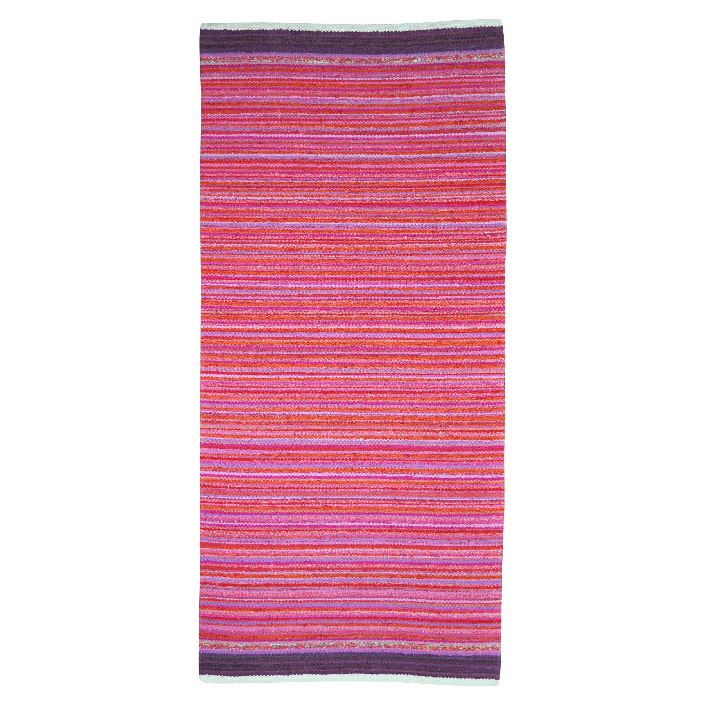 Contemporary Unique Handwoven Danish Rug in Recycled Materials For Sale